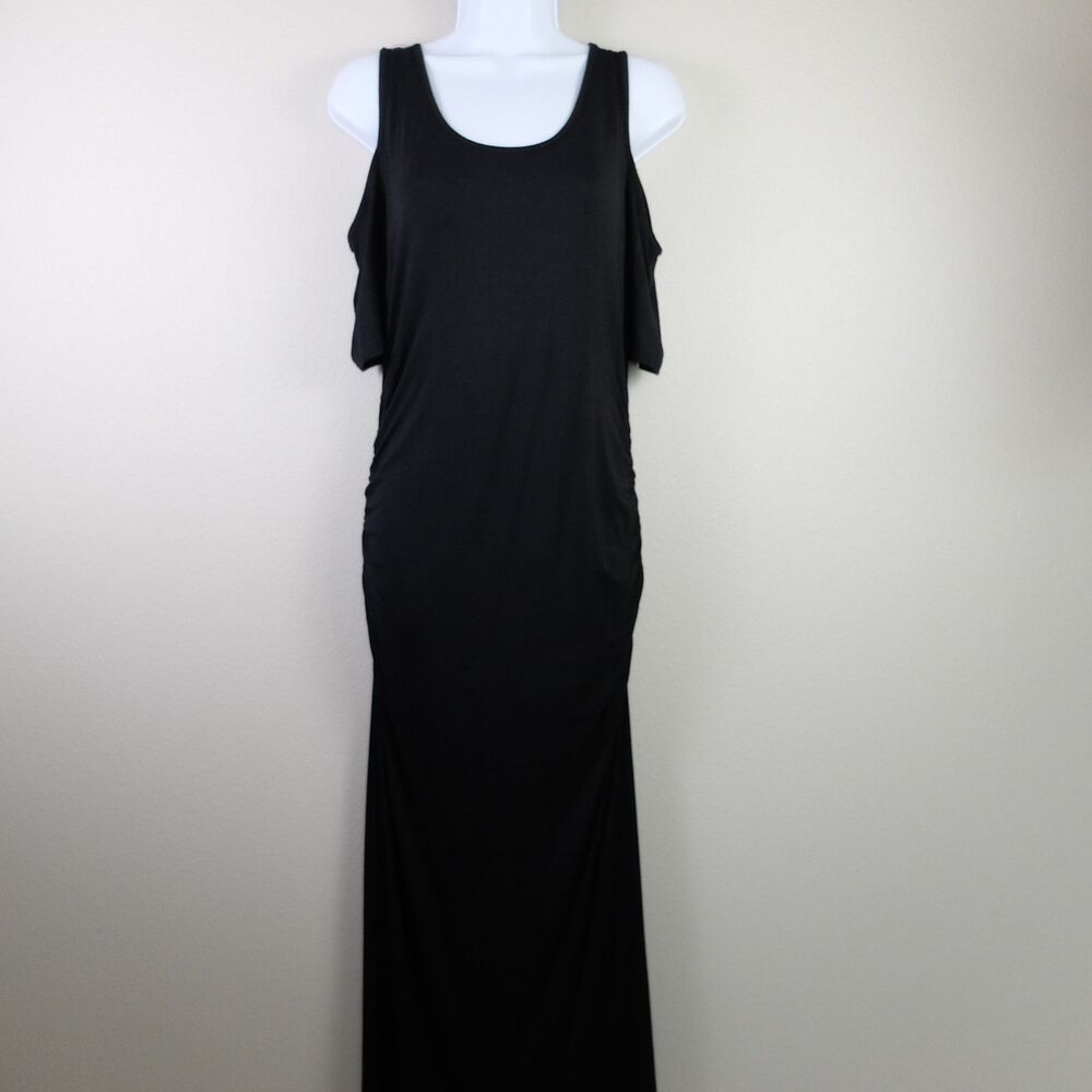 Unbranded Black Cold Shoulder Maxi Dress Size Small